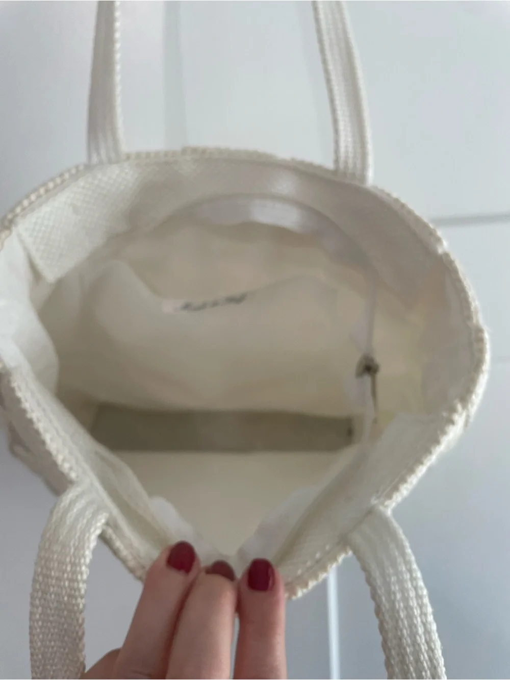 Creazioni Alma Made in Italy Ivory Woven Tote Shoulder Bag Quiet Luxury